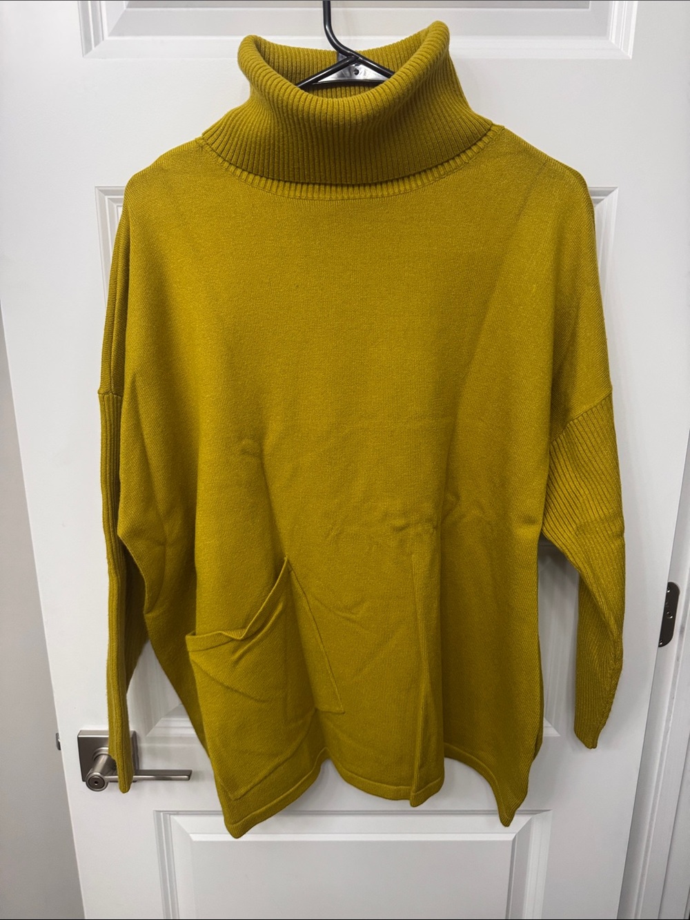 MarlaWynne Mustard Turtleneck Pocket Sweater